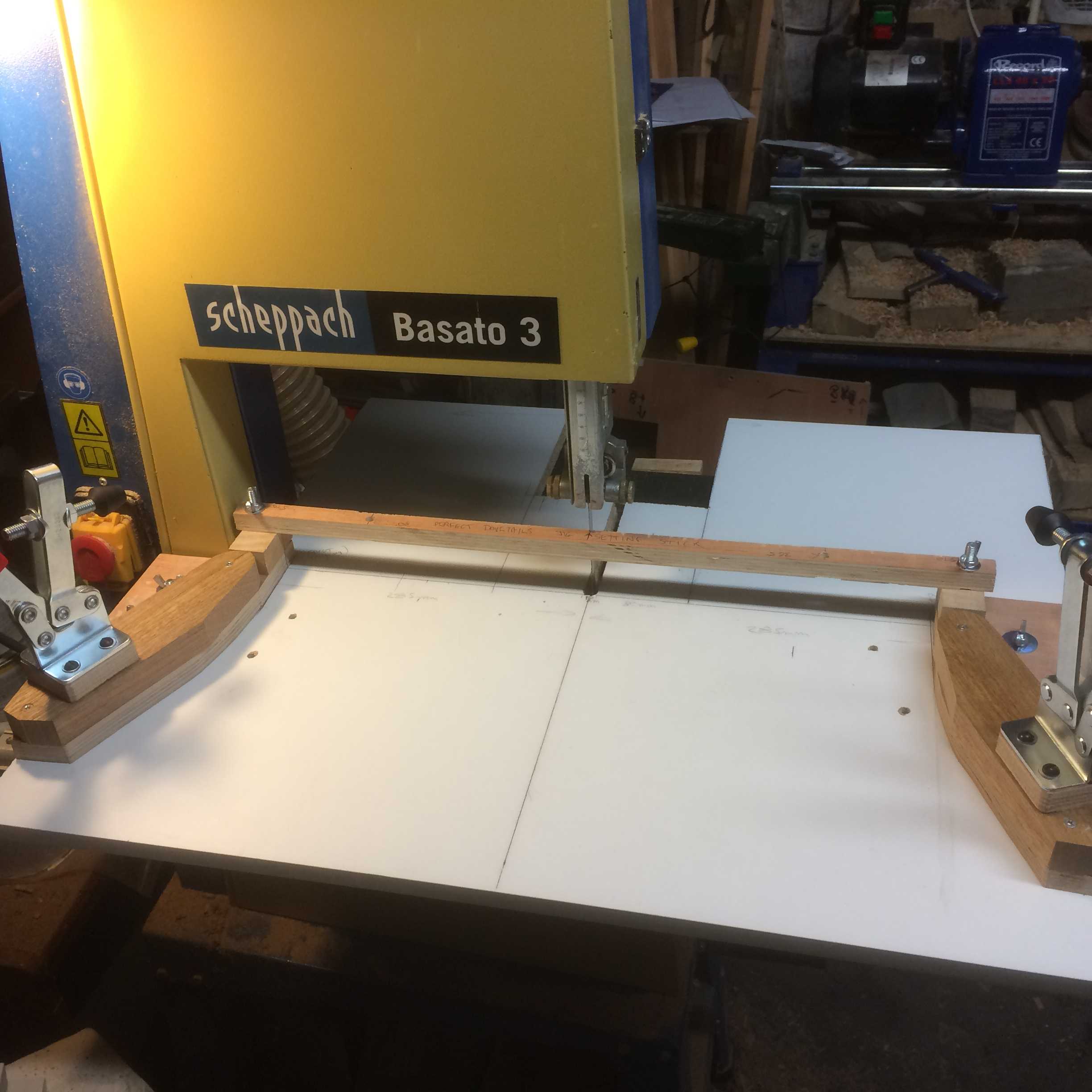 Finished jig base with set-up